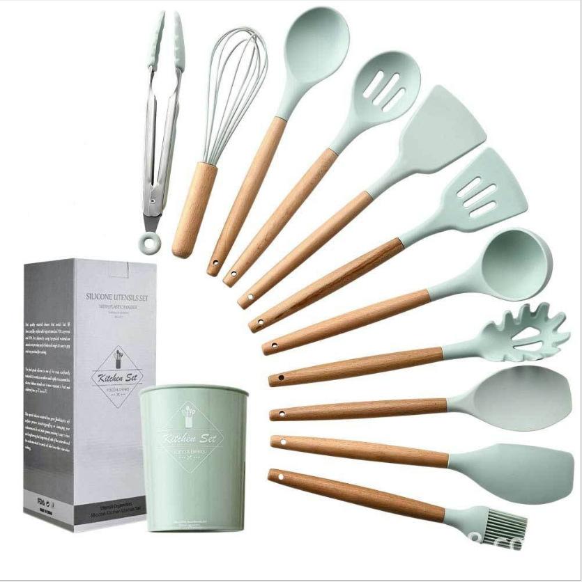 11-Piece Assorted Silicone Cooking Utensils Set - TrenzJar