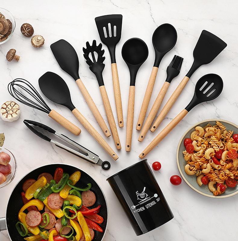 11-Piece Assorted Silicone Cooking Utensils Set - TrenzJar