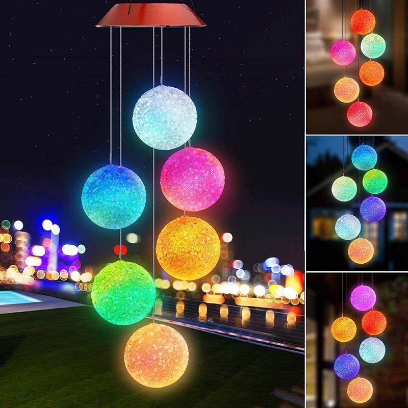 Solar Powered Color Changing LED Wind Chime TrenzJar