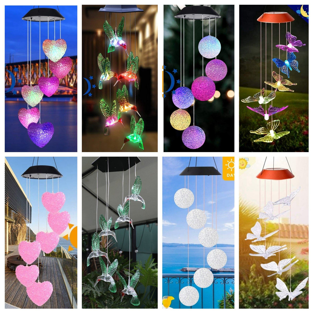 LUMIELINA - すみれ Solar Powered Color Changing LED Wind Chime - TrenzJar